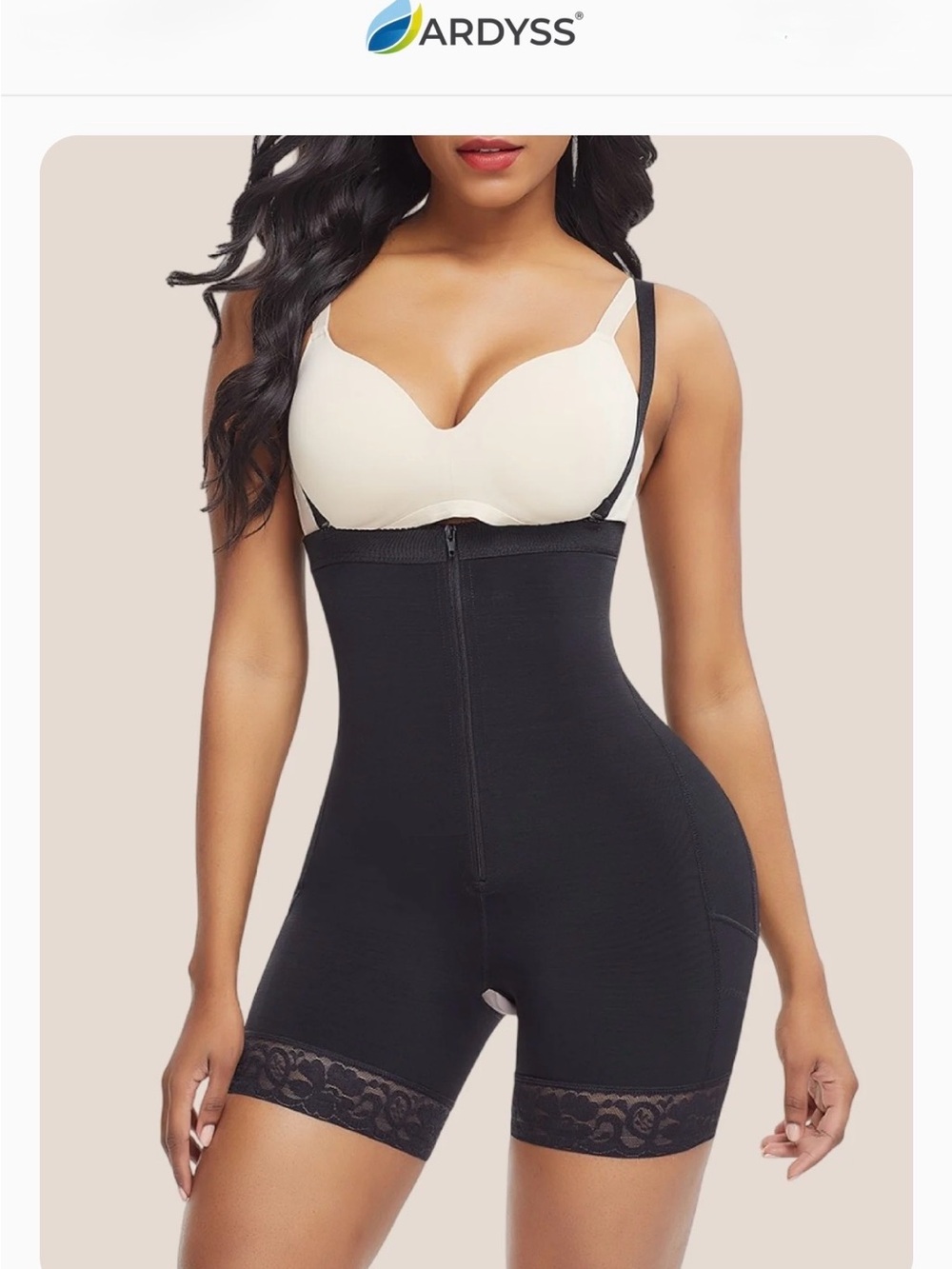 Ardyss New Body compression strapless zipper seamless sculpt second skin black
